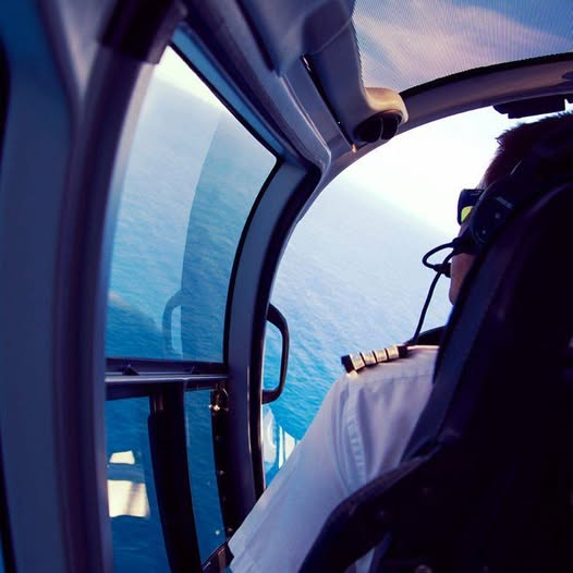 View from a private helicopter flight from Athens to Paros