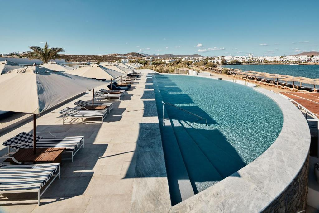 Cosme luxury resort in Naoussa Paros with pool and sea view